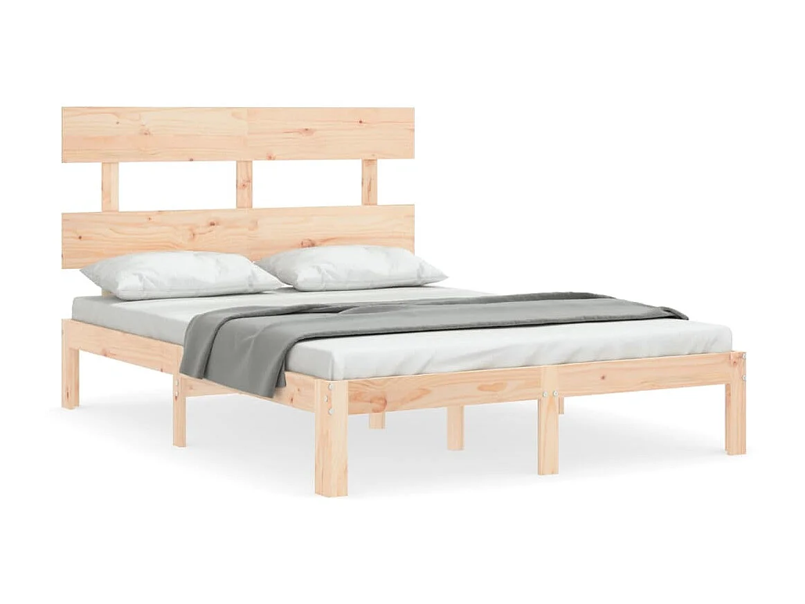 Lit-140x190 cm avec tête de lit bois massif EGGB52728