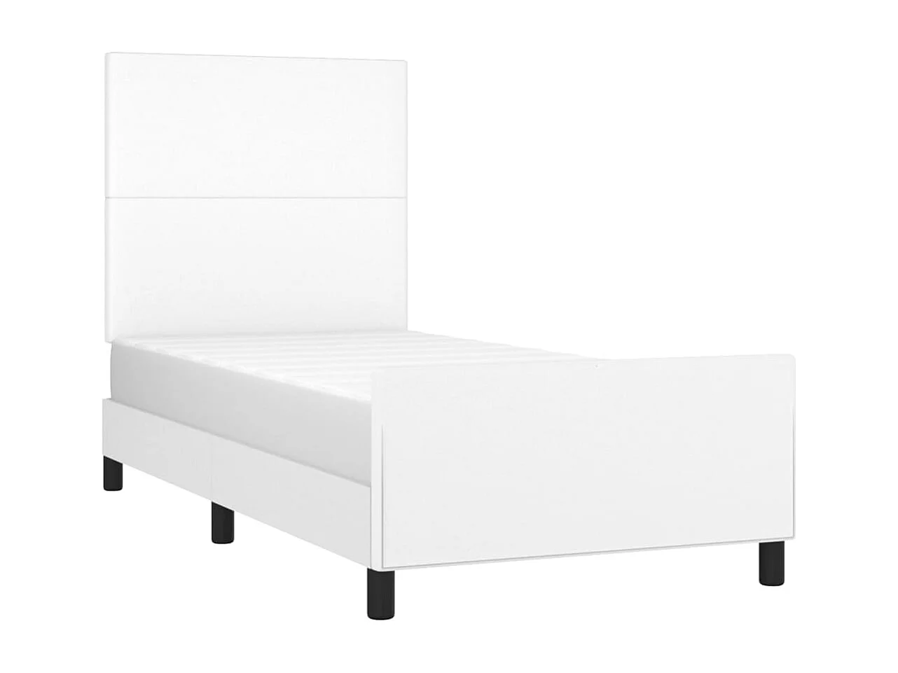 Lit-90x200 cm avec tête de lit Blanc Similicuir EGGB41404