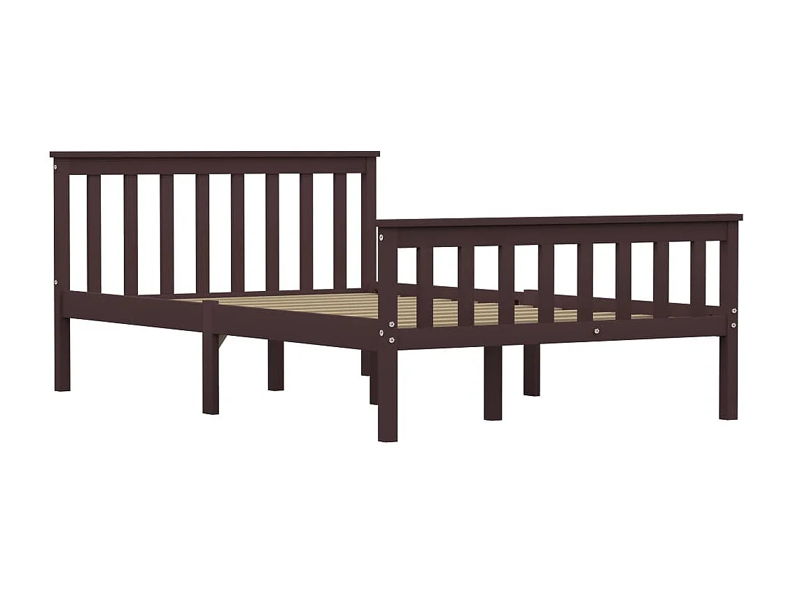 Lit-120x200 cm Marron foncéé Bois de pin massif EGGB95990
