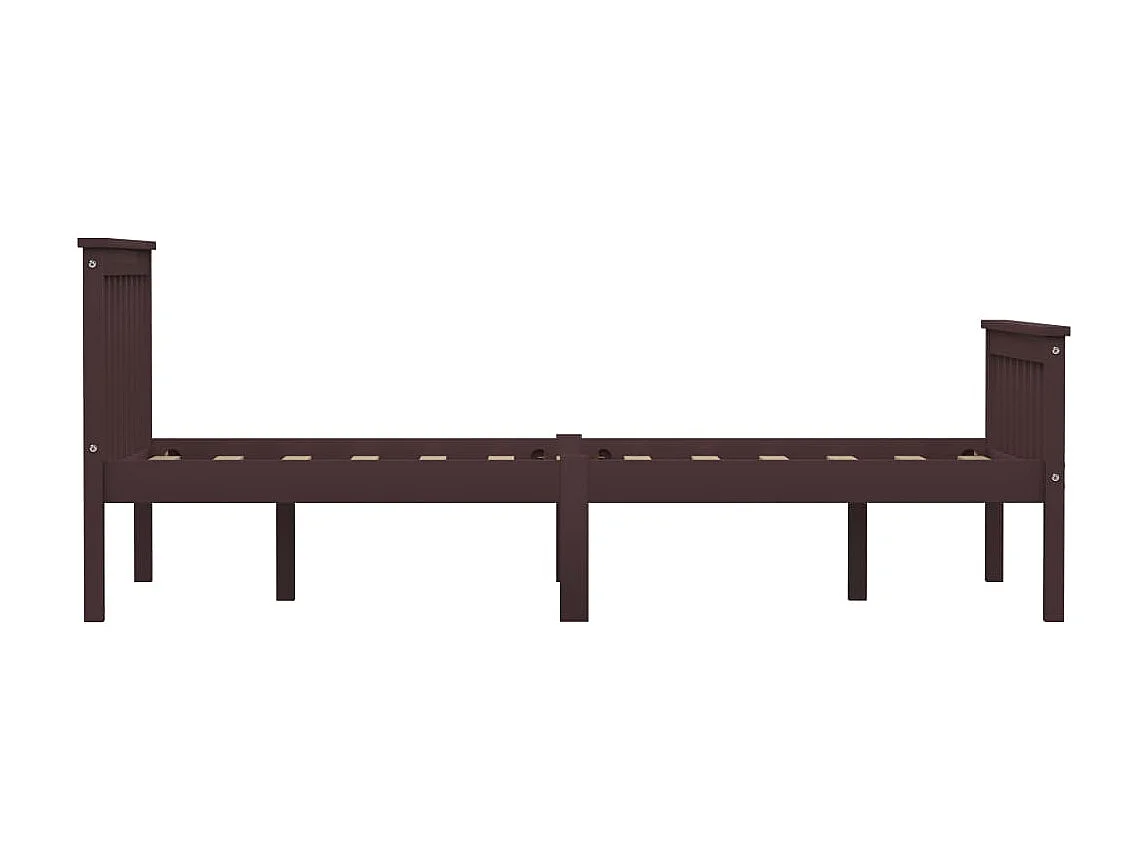 Lit-120x200 cm Marron foncéé Bois de pin massif EGGB95990
