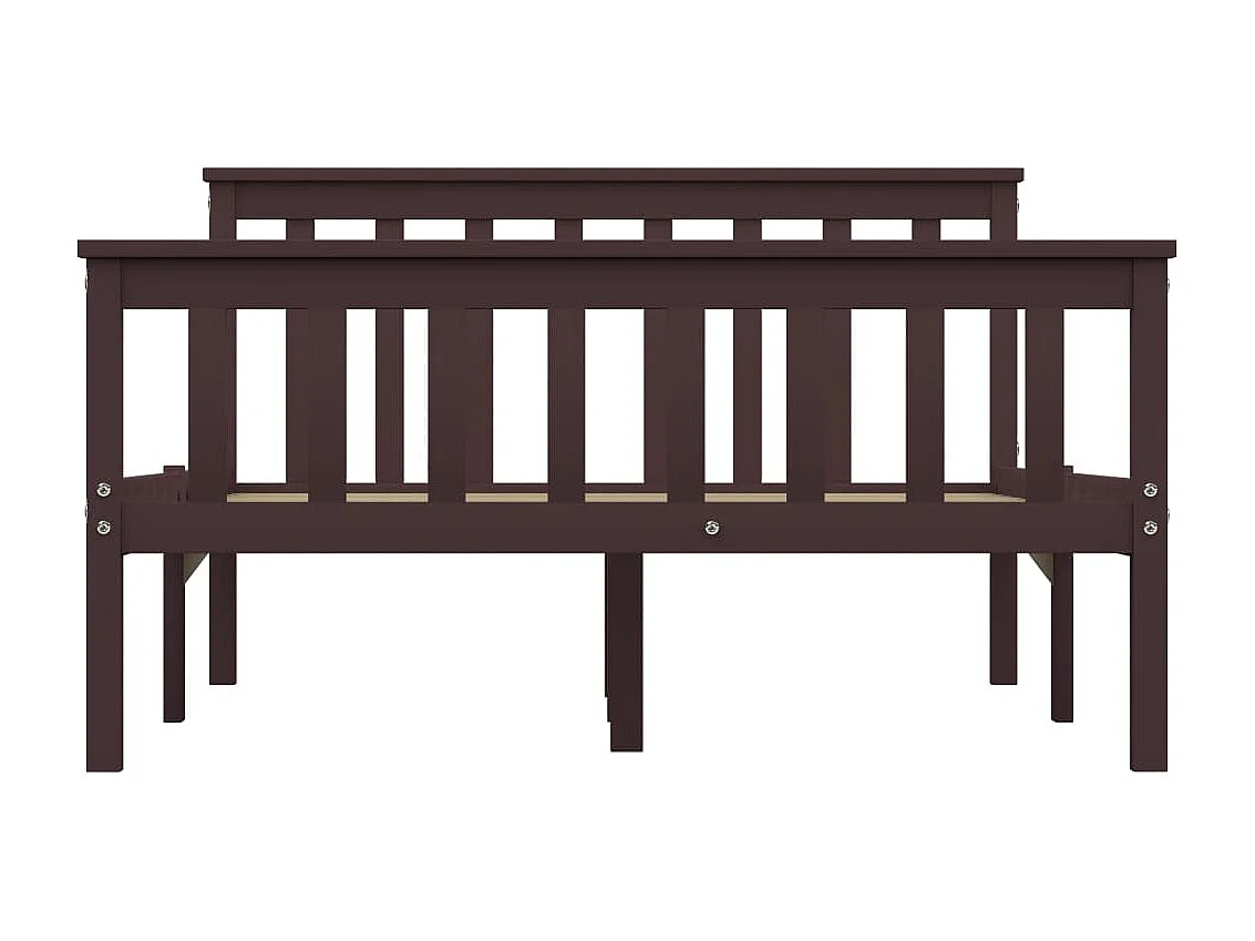 Bedframe massief grenenhout donkerbruin 120x200 cm NL16247