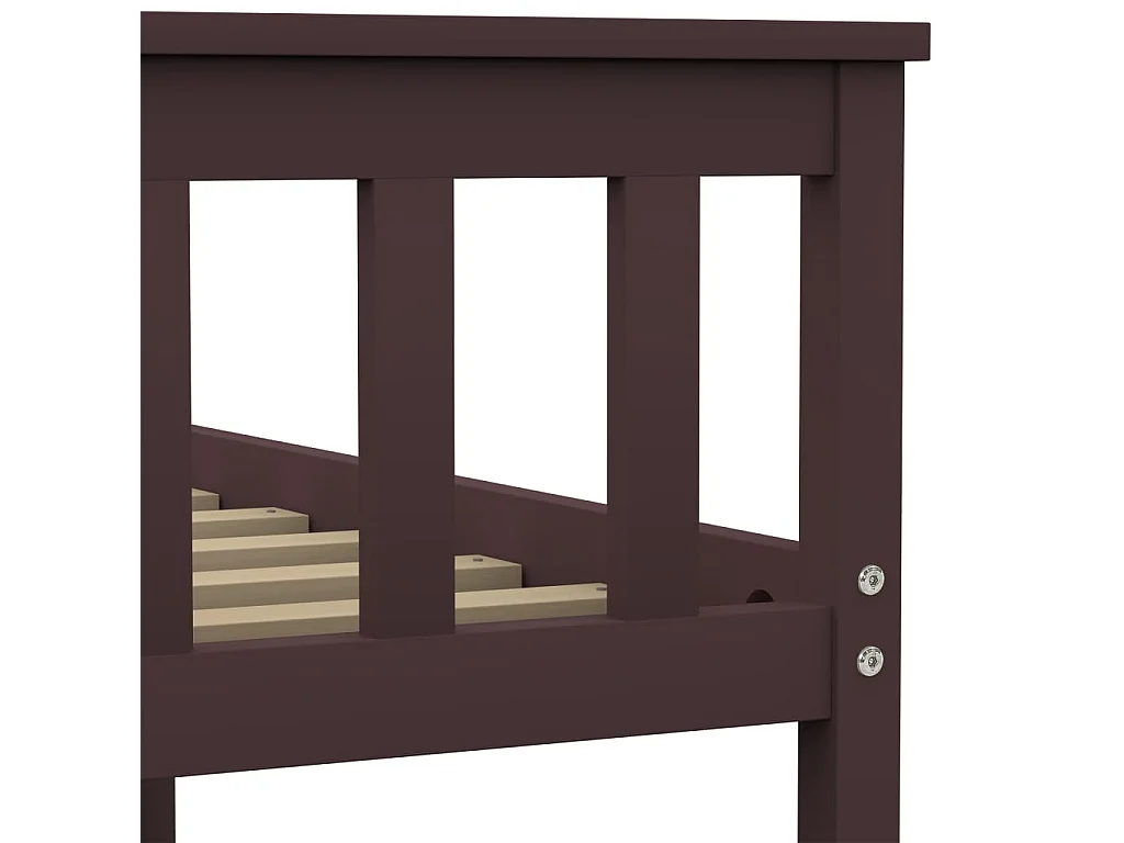 Bedframe massief grenenhout donkerbruin 120x200 cm NL16247
