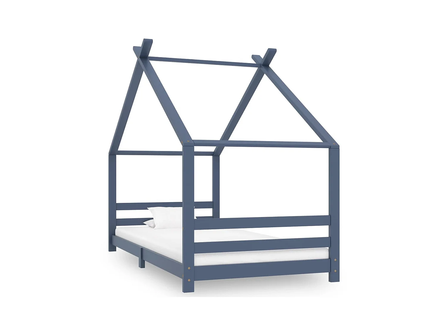 Lit-90x200 cm d'enfant Gris Bois de pin massif EGGB19998
