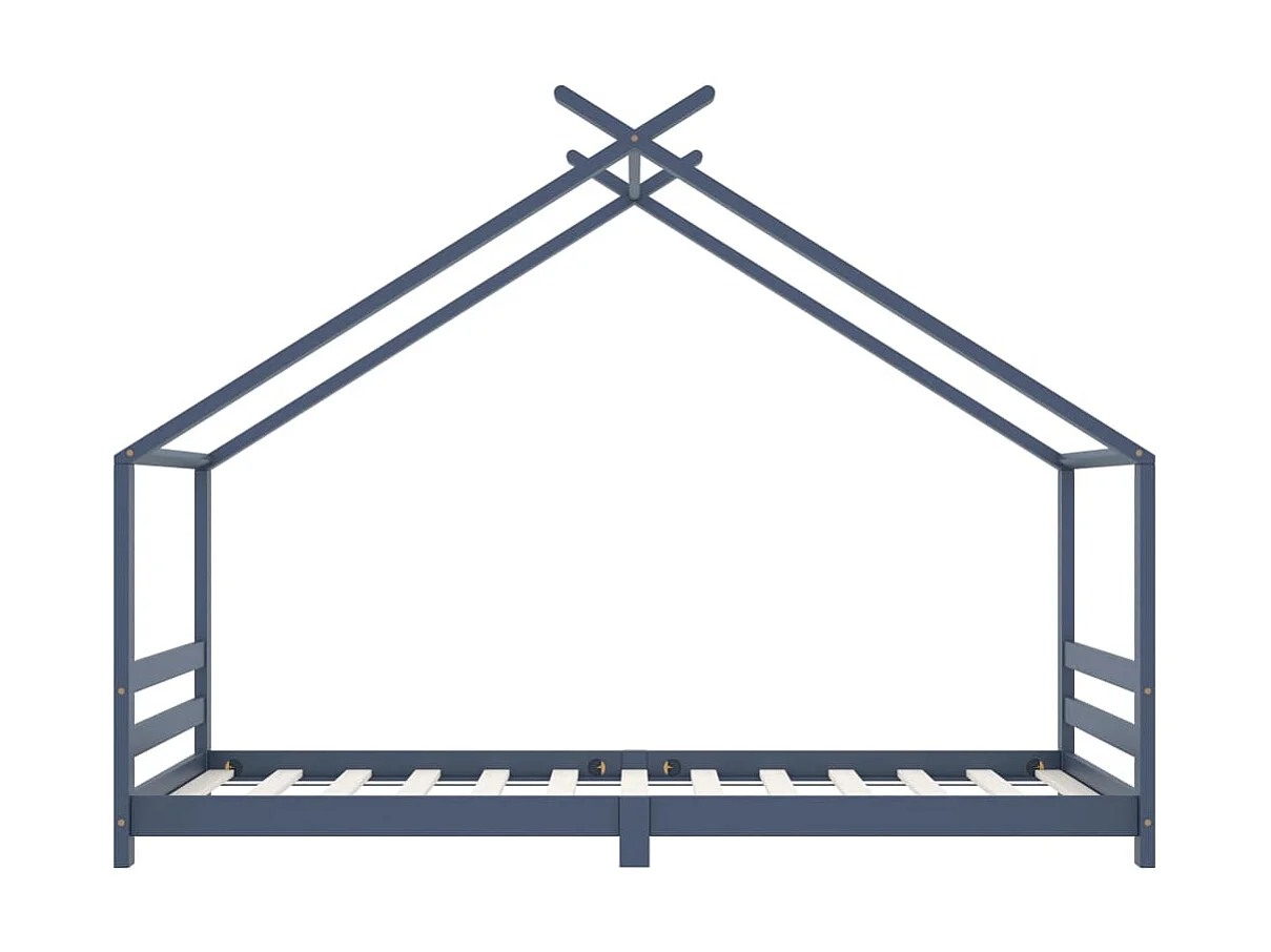 Lit-90x200 cm d'enfant Gris Bois de pin massif EGGB19998
