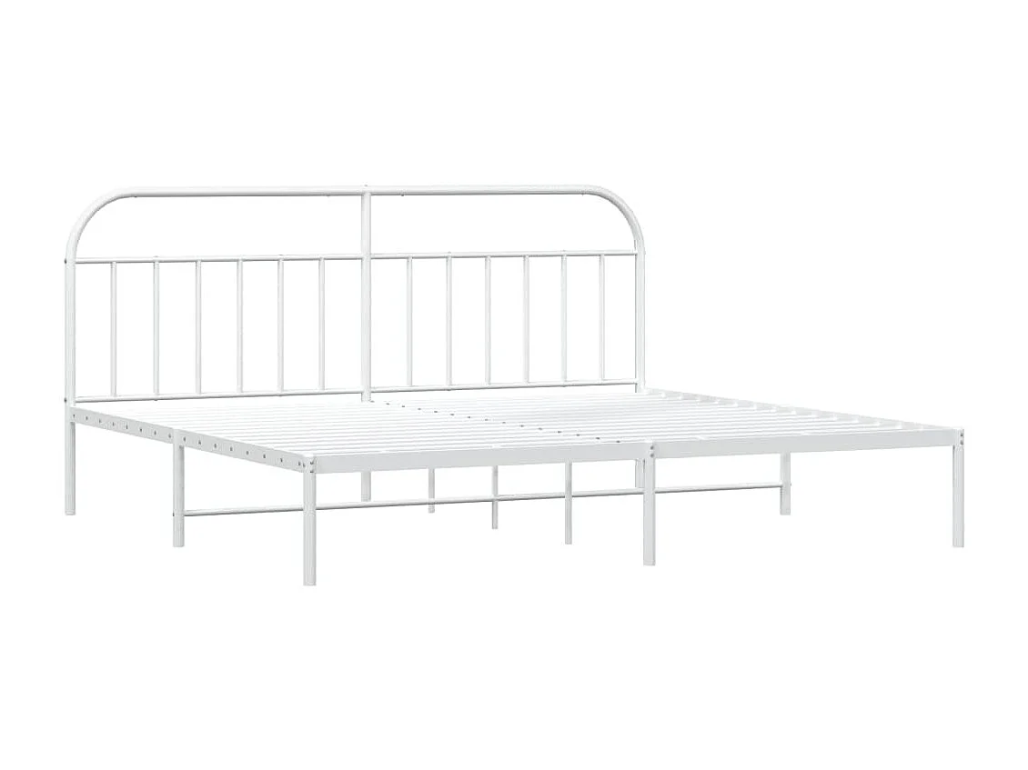 Cama com cabeceira 200x200 cm metal branco PT497215