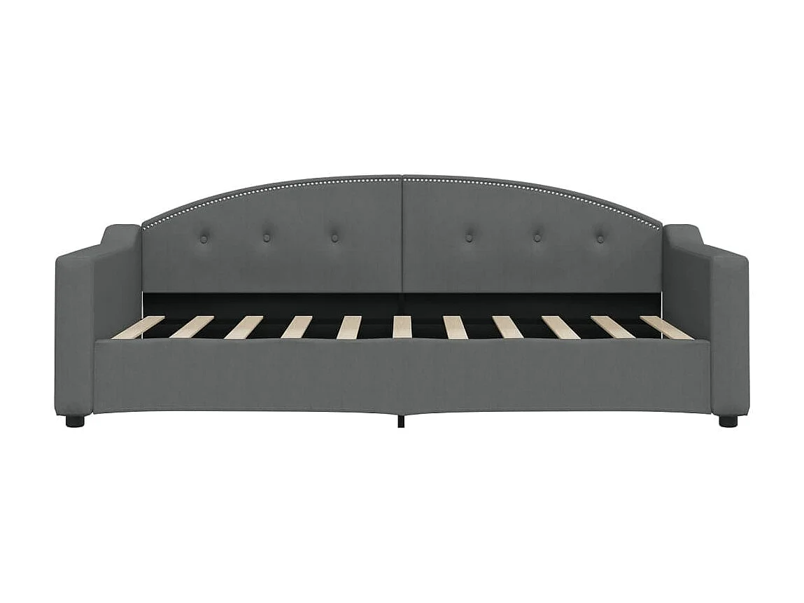 Cama de solteiro 90x190 cm tecido cinzento-escuro PT666611