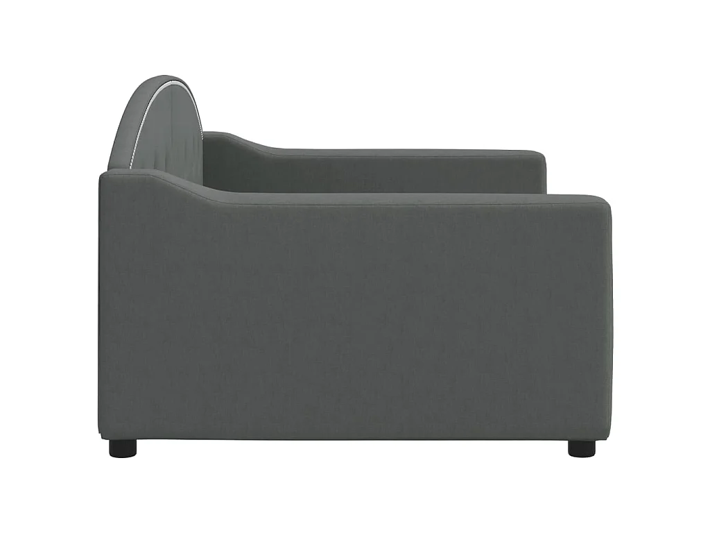 Cama de solteiro 90x190 cm tecido cinzento-escuro PT666611