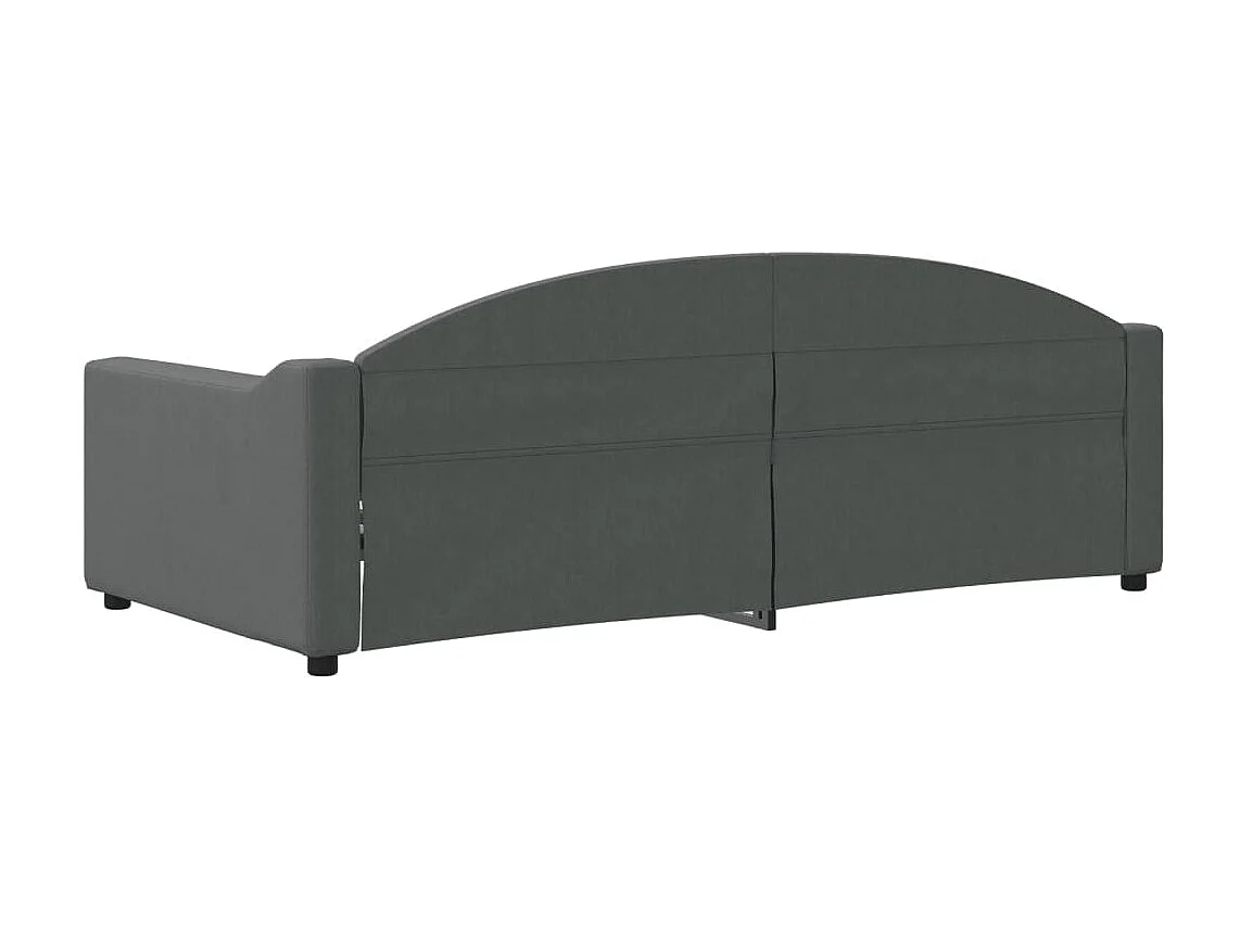 Cama de solteiro 90x190 cm tecido cinzento-escuro PT666611