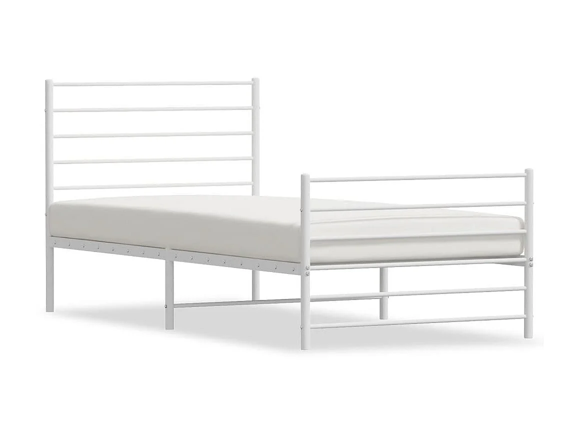 Bedframe met hoofd- en voeteneinde metaal wit 107x203 cm NL70683