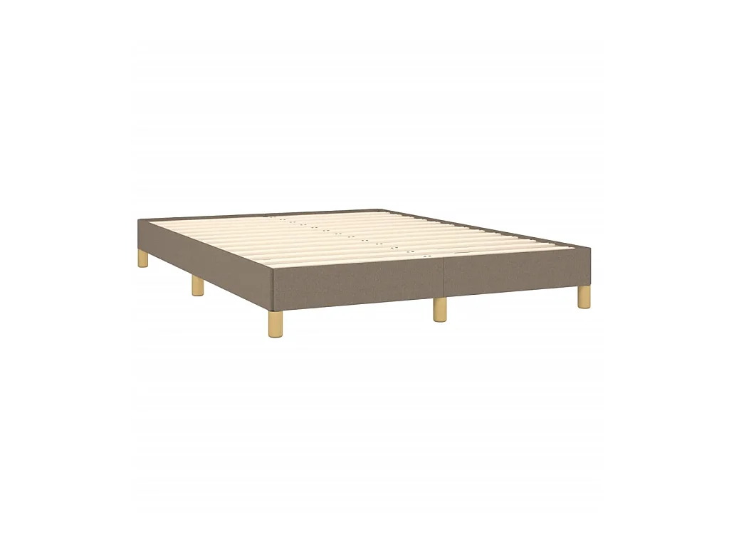 Cama 140x200 cm de tela gris taupe ES57606