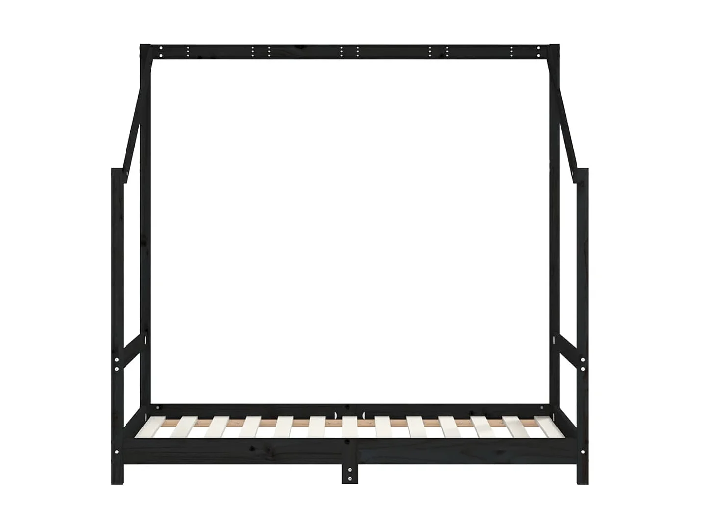 Cama infantil 80x160 cm pinho maciço preto PT376444