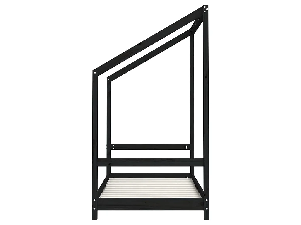 Cama infantil 80x160 cm pinho maciço preto PT376444