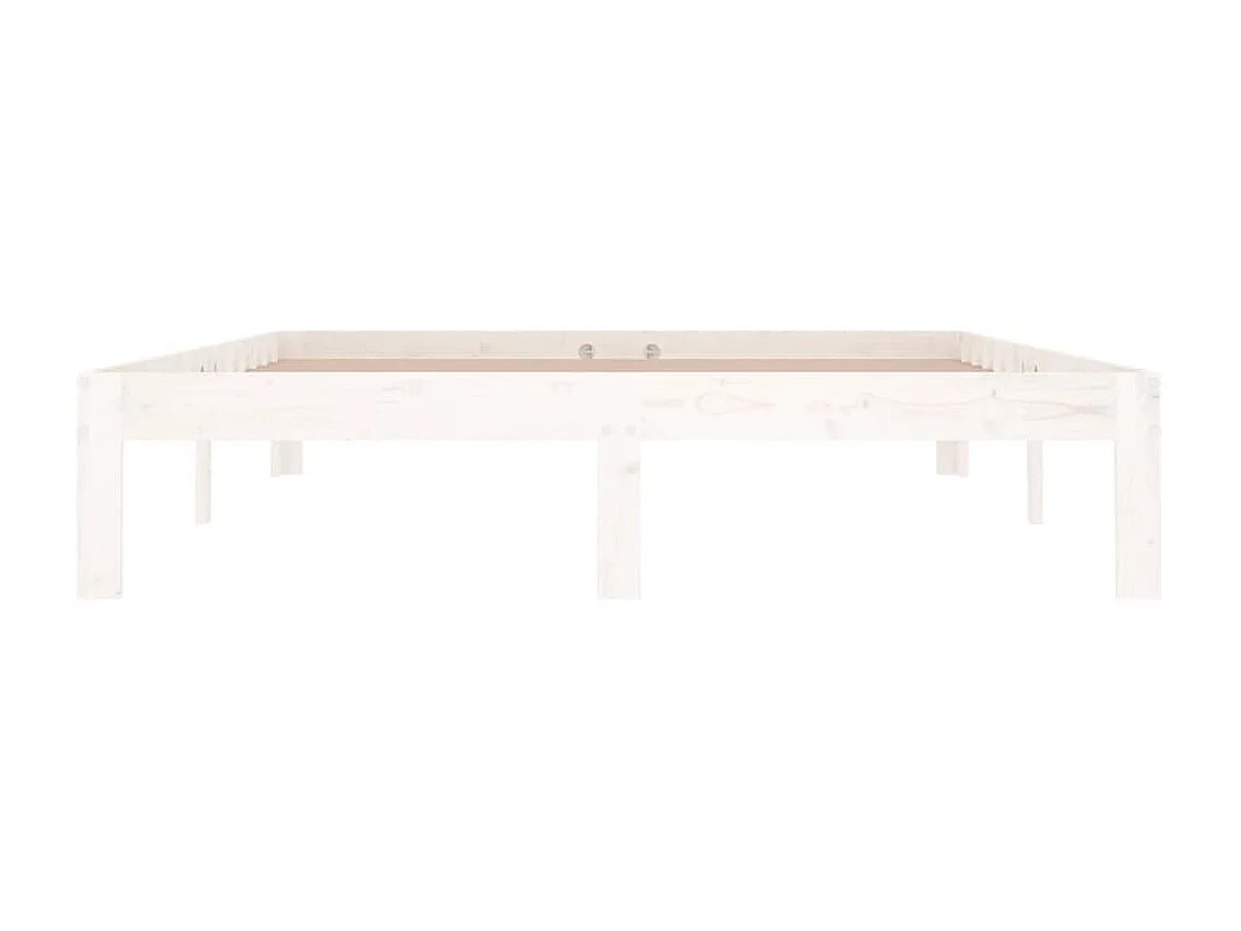Lit-140x190 cm Blanc Bois de pin massif EGGB90770