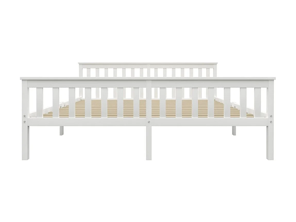 Lit-180x200 cm Bois de pin massif Blanc EGGB11626