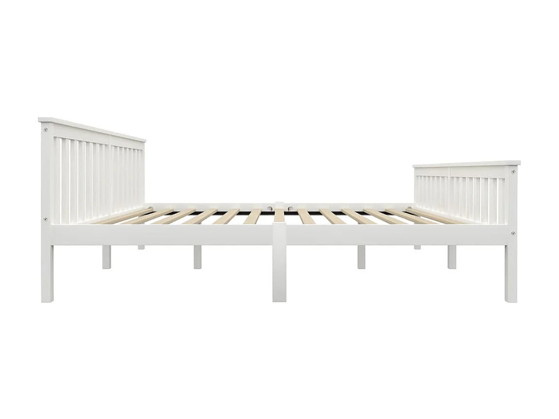 Lit-180x200 cm Bois de pin massif Blanc EGGB11626