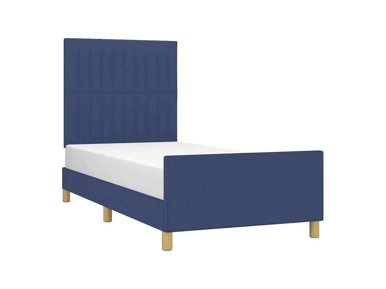 Bedframe met hoofdeinde stof blauw 90x190 cm NL23655