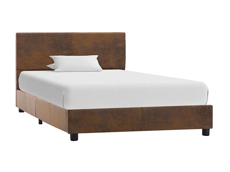 Bedframe kunstsuède bruin 100x200 cm NL44884