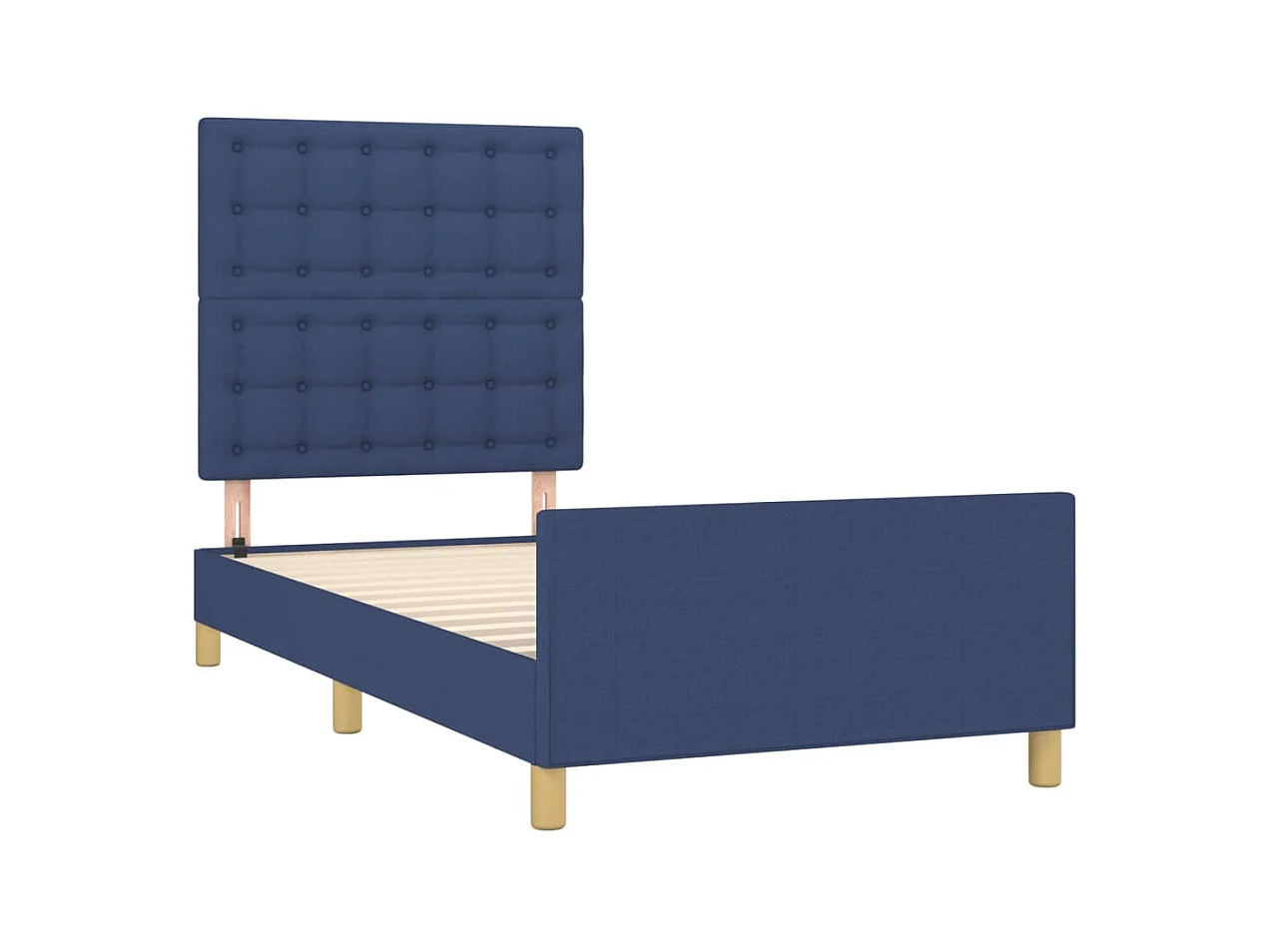 Lit-80x200 cm avec tête de lit Bleu Tissu EGGB79732