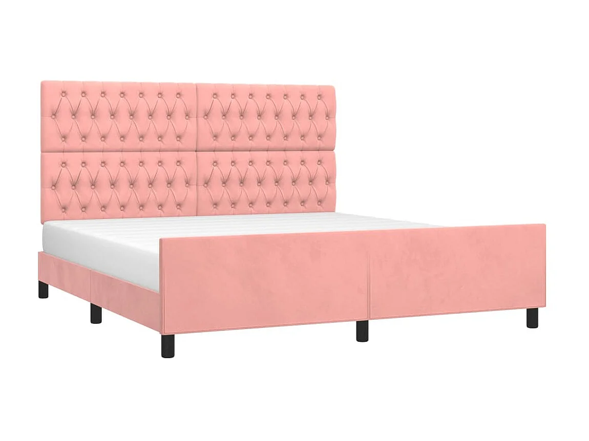 Lit-180x200 cm avec tête de lit Rose Velours EGGB57177