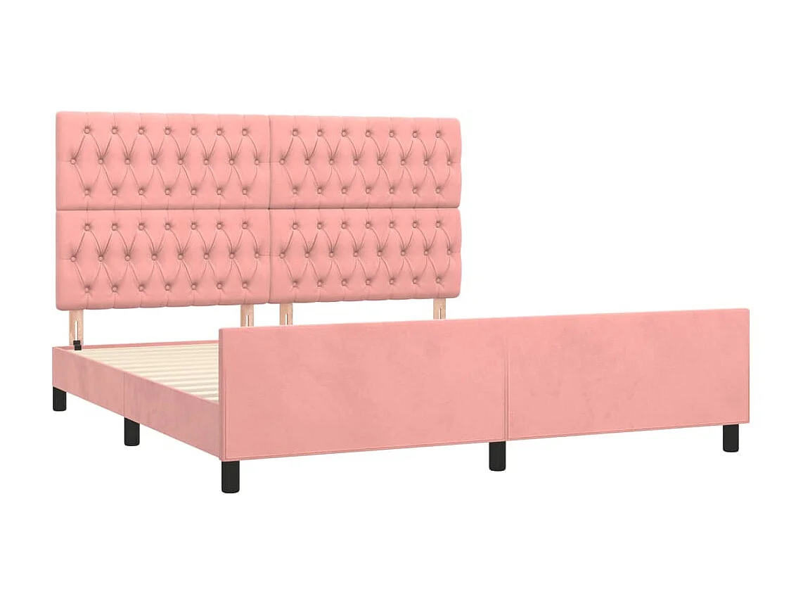 Lit-180x200 cm avec tête de lit Rose Velours EGGB57177