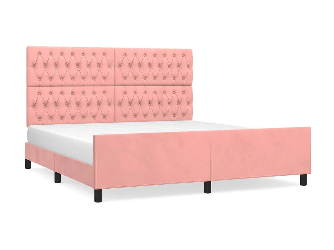 Lit-180x200 cm avec tête de lit Rose Velours EGGB57177