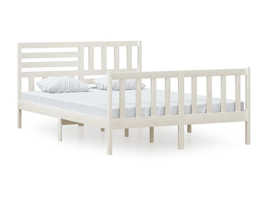 Lit-140x200 cm Blanc Bois massif EGGB54246