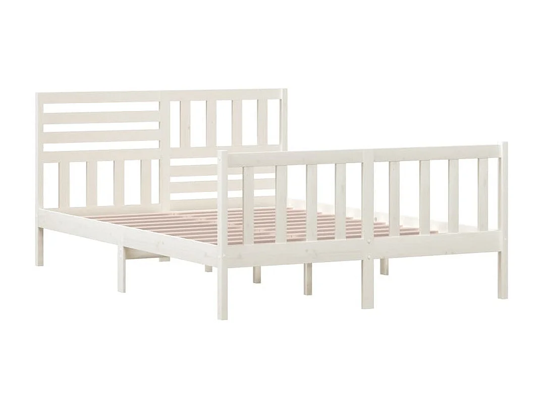 Lit-140x200 cm Blanc Bois massif EGGB54246