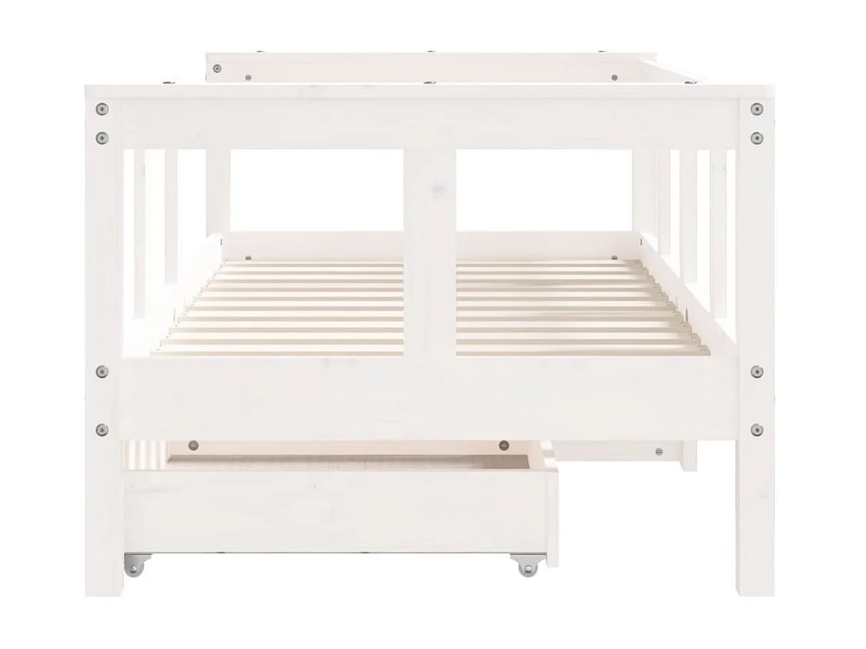 Cama 70x140 cm niños con cajones madera pino blanco ES97727