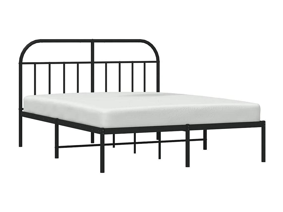 Cama 140x190 cm con cabecero metal negro ES86059