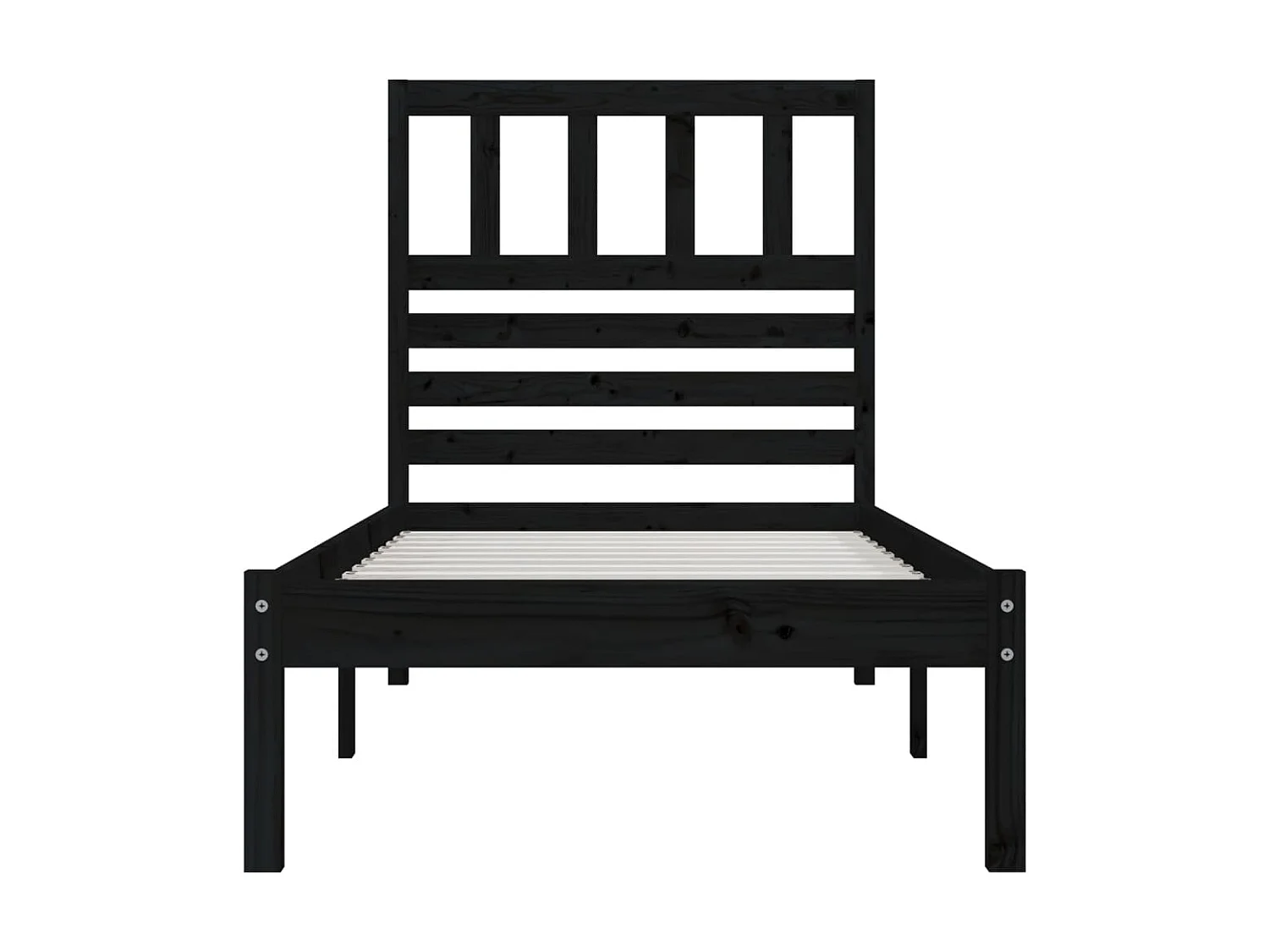 Cama 75x190 cm madera maciza de pino negro ES52383