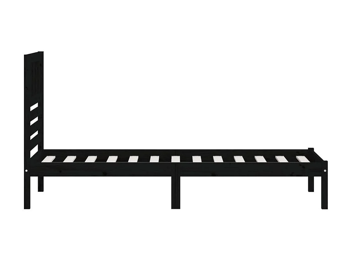 Cama 75x190 cm madera maciza de pino negro ES52383