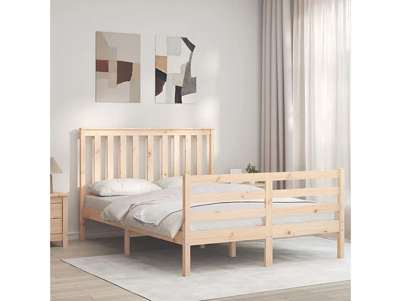 Bedframe met hoofdbord massief hout NL97101