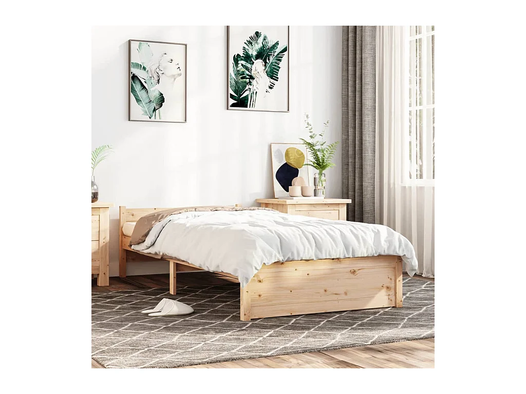 Lit-90x200 cm Bois massif EGGB50035