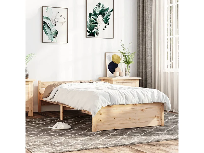 Lit-90x200 cm Bois massif EGGB50035