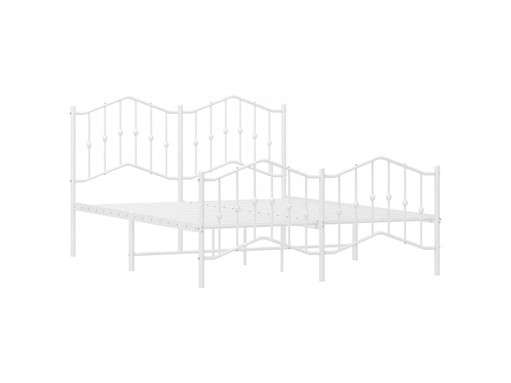 Bedframe met hoofd- en voeteneinde metaal wit 140x200 cm NL38059