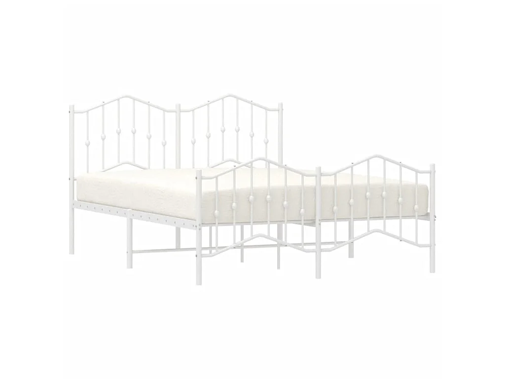 Bedframe met hoofd- en voeteneinde metaal wit 140x200 cm NL38059