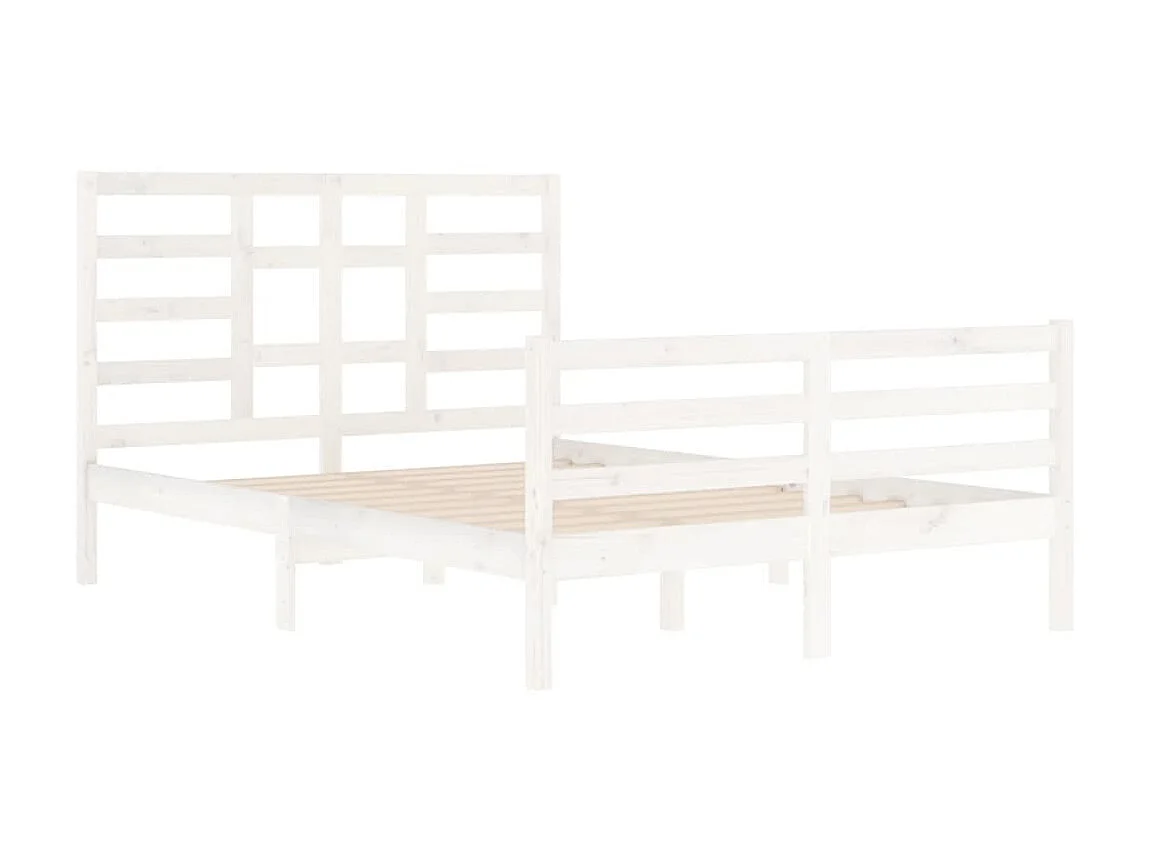Cama 140x200 cm madeira maciça branco PT991436