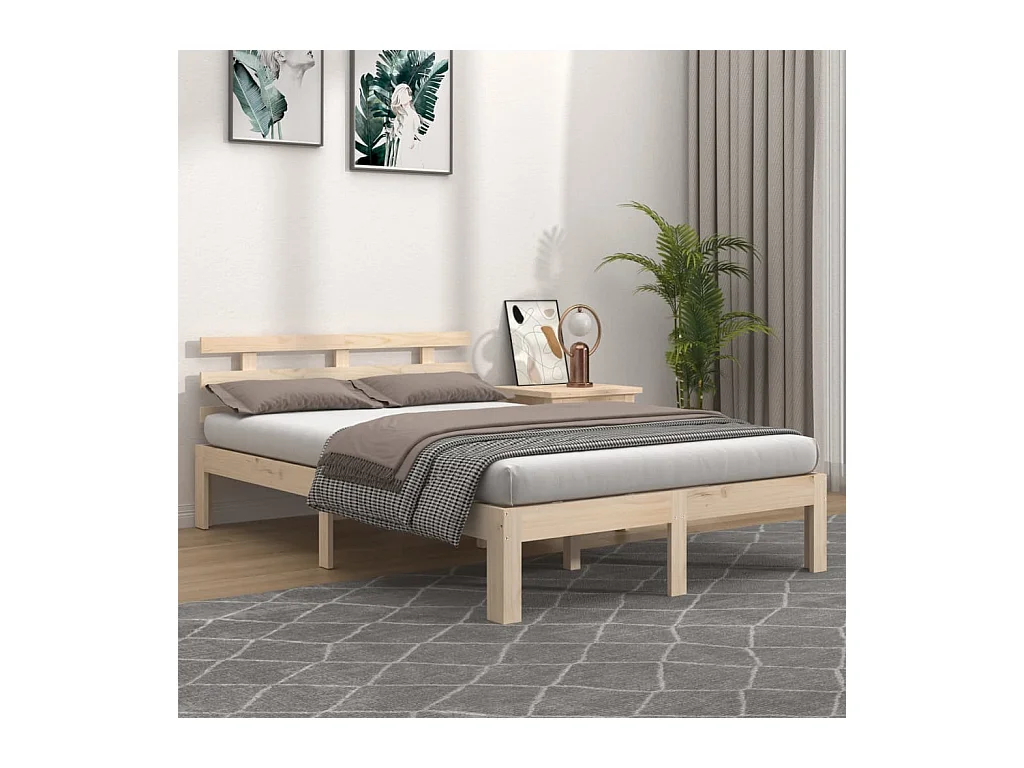 Lit-140x190 cm bois massif EGGB20485
