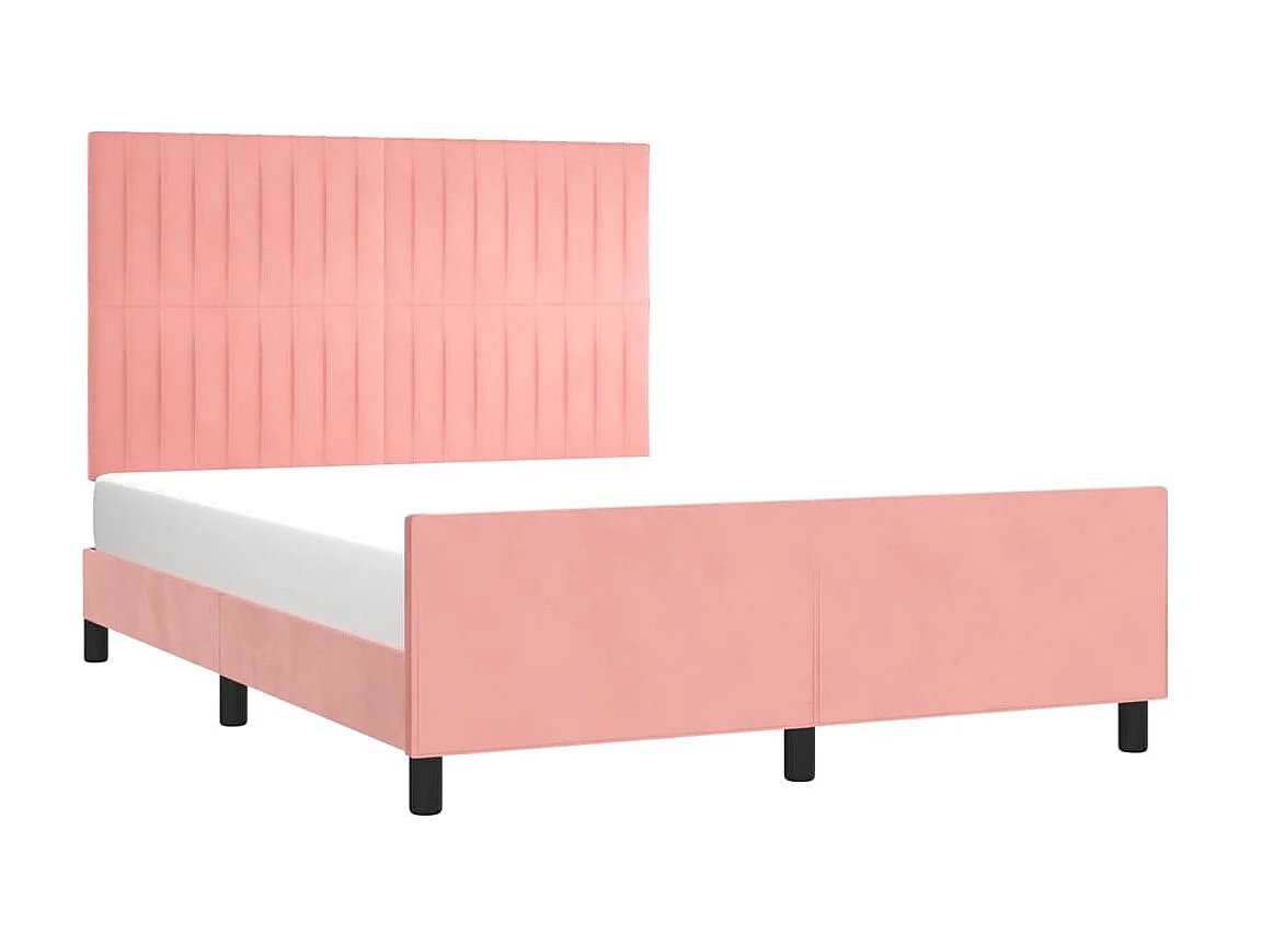 Lit-140x190 cm avec tête de lit Rose Velours EGGB82392