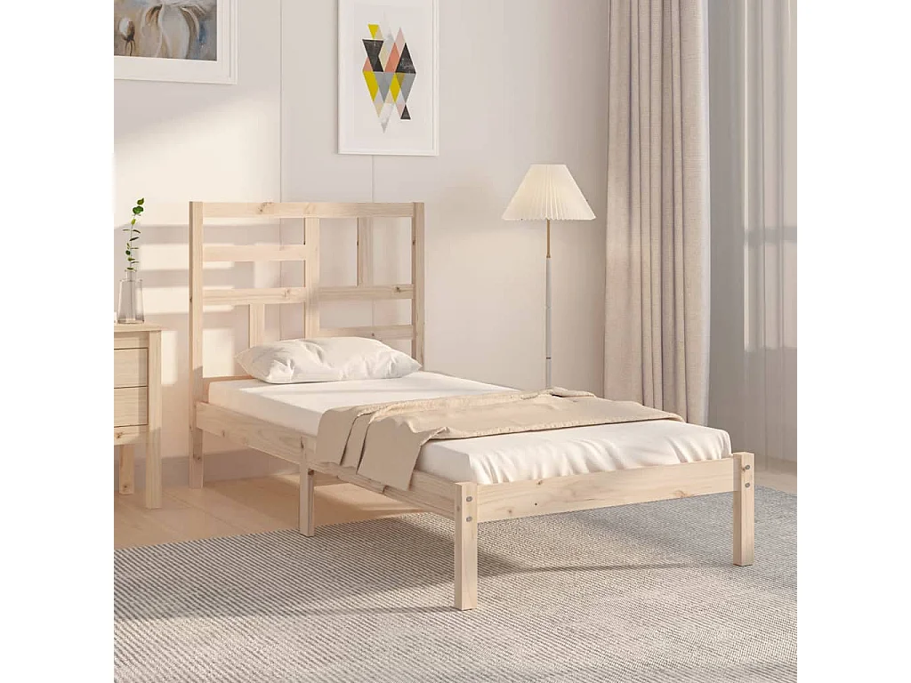 Lit-75x190 cm bois massif petit simple EGGB21764