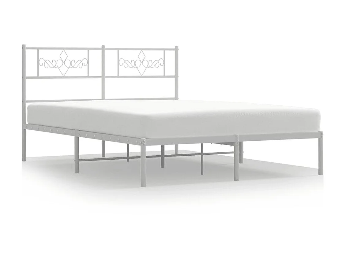 Cama com cabeceira 135x190 cm metal branco PT981122