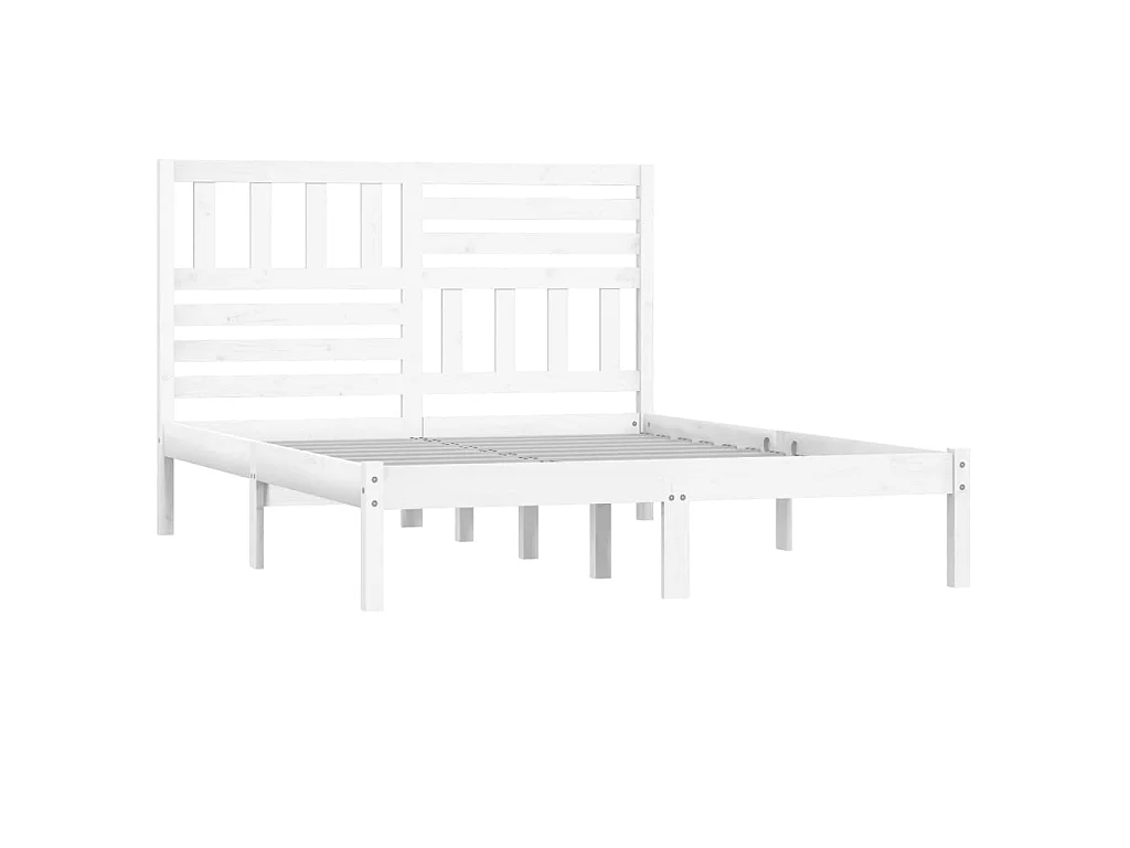 Lit-120x190 cm blanc petit double bois massif de pin EGGB93702