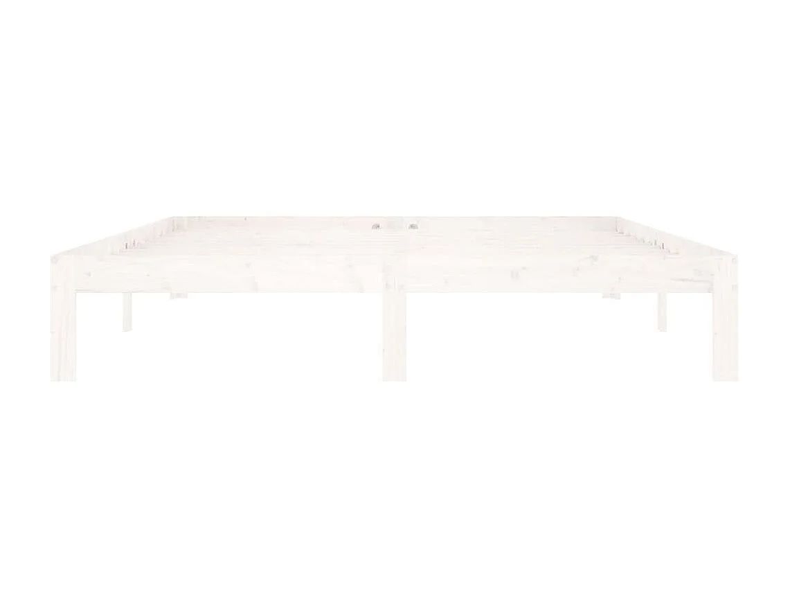 Lit-160x200 cm Blanc Bois de pin massif EGGB47797