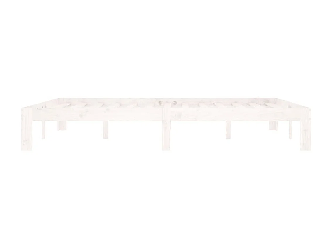 Lit-160x200 cm Blanc Bois de pin massif EGGB47797