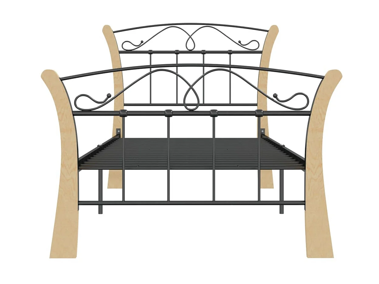 Cama 90x200 cm metal preto PT757387