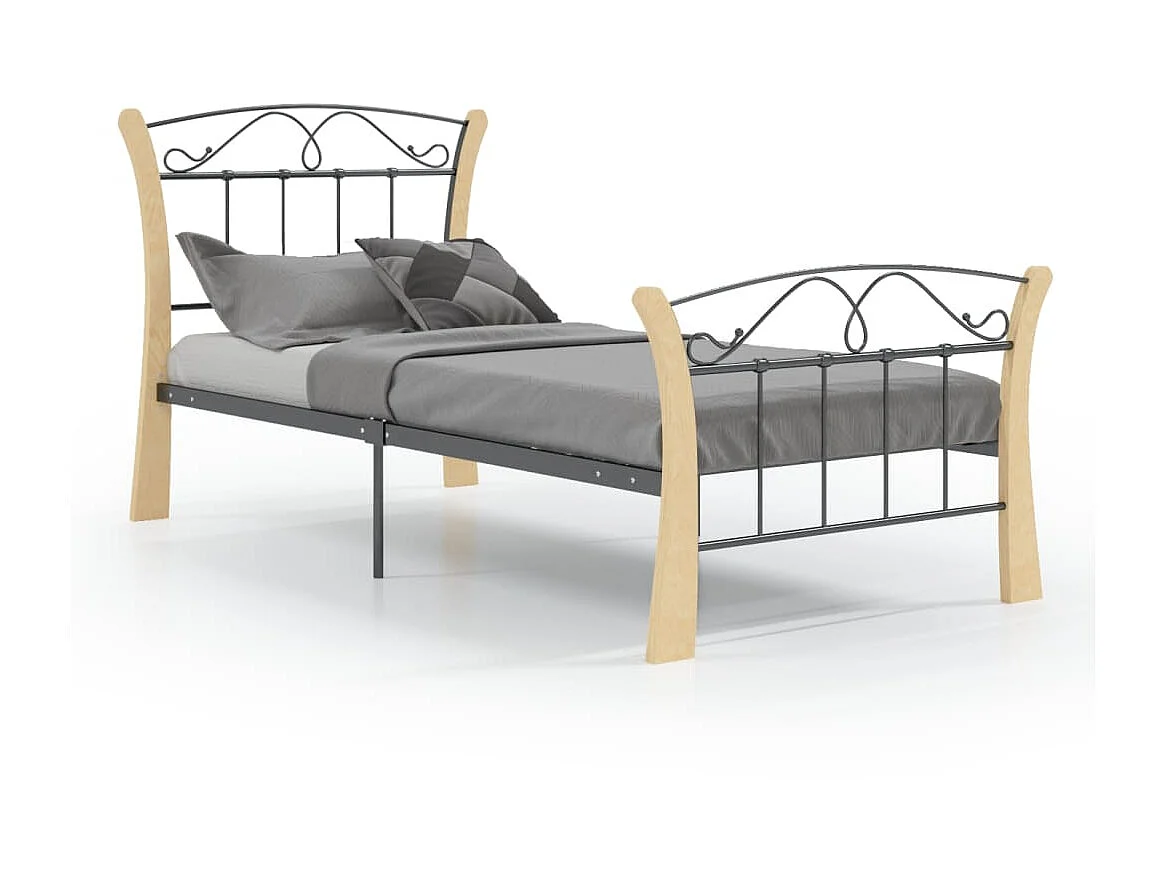 Lit-90x200 cm noir métal EGGB69483