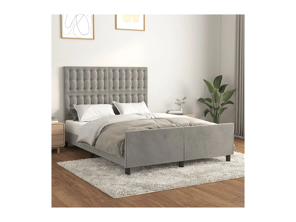 Lit-140x200 cm avec tête de lit Gris clair EGGB42835