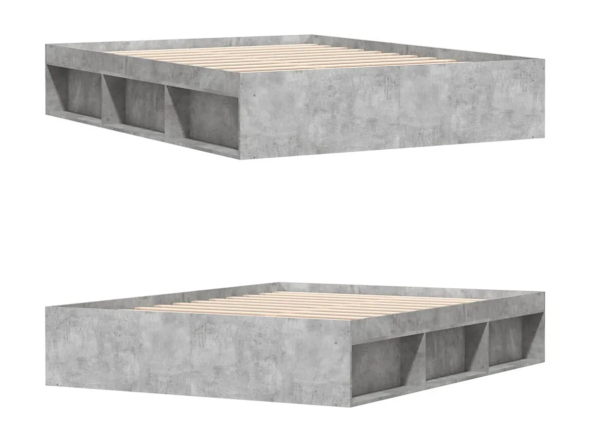 Cama 160x200 cm cinza cimento PT759055