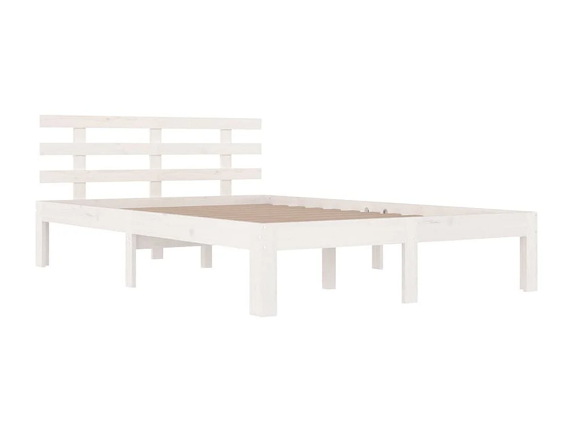 Cama 120x200 cm madera maciza blanco ES68636