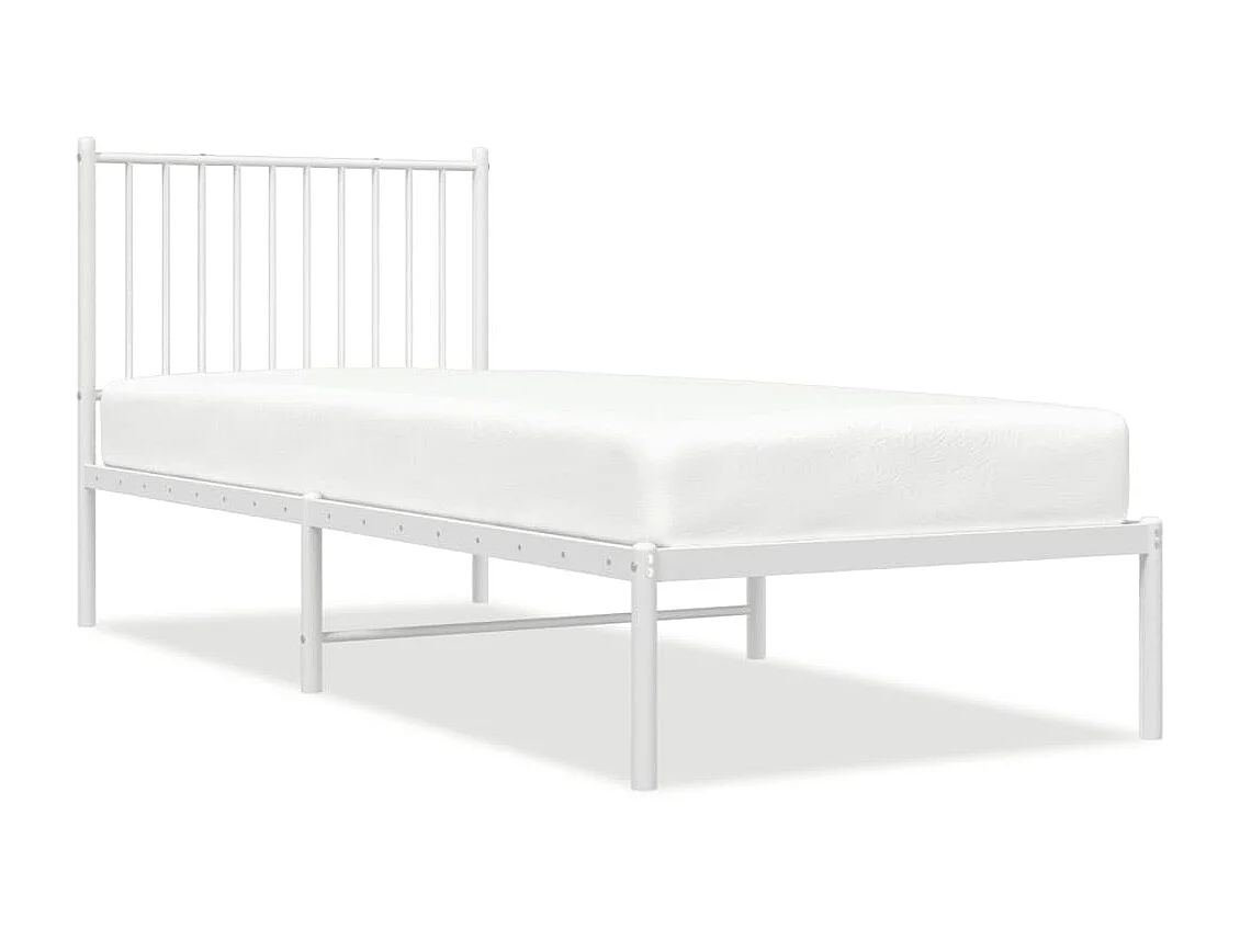 Bedframe met hoofdbord metaal wit 80x200 cm NL54295